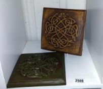 2 Celtic symbol wooden plaques (21cm x 21cm x 2cm)