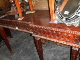 A long mahogany hall table, COLLECT ONLY.