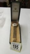 A 1950's 9ct gold Rolex Precision wrist watch with 9ct gold bracelet and spare ling (42.9 grams),