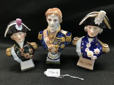 3 Lord Nelson Pottery Busts