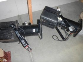 Two black theatre lights, COLLECT ONLY.