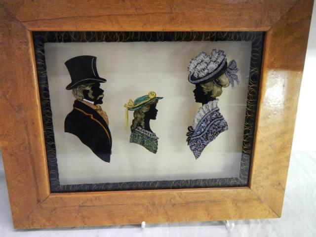 Victorian silhouette painting in frame - Image 2 of 5