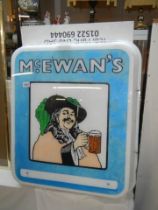 A mid 20th century plastic sign, McEwan's. COLLECT ONLY.