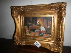 A small gilt framed room study.