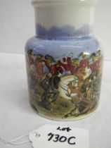 A Prattware jar 'The Dragon Charge, Balaclava', 3.75" tall.