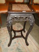 A Victorian carved marble top table, COLLECT ONLY.