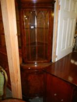 A mahogany corner cabinet. COLLECT ONLY.