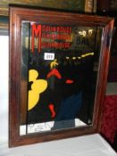 An old Moulin Rouge pub mirror. COLLECT ONLY.