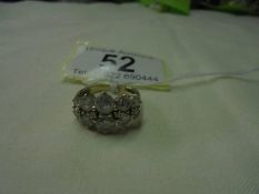 A 9ct gold ring set clear stones, size M, 3.9 grams.