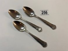 Three Adolf Hitler tea spoons, marked AH, Wellner 90, (approx 84g)