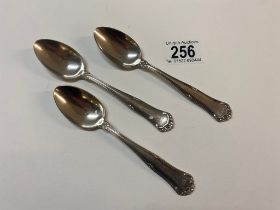 Three Adolf Hitler tea spoons, marked AH, Wellner 90, (approx 84g)