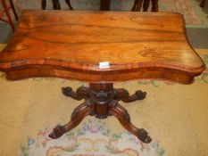 A Victorian fold over games table, COLLECT ONLY.