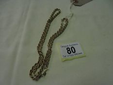 A 9ct gold rope chain, 24", 9 grams.