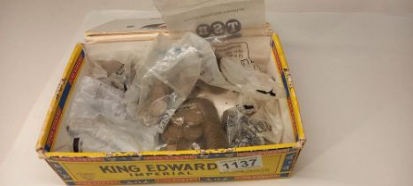 A box of mostly UK pre decimal coins etc