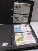 Two folders of R.A.F and aircraft related first day covers and postcards.