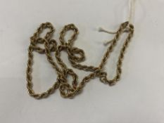 A 9ct gold rope chain 24" 9g