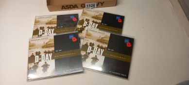 4 D-Day £5 coins in presentation packs 60th anniversary tribute