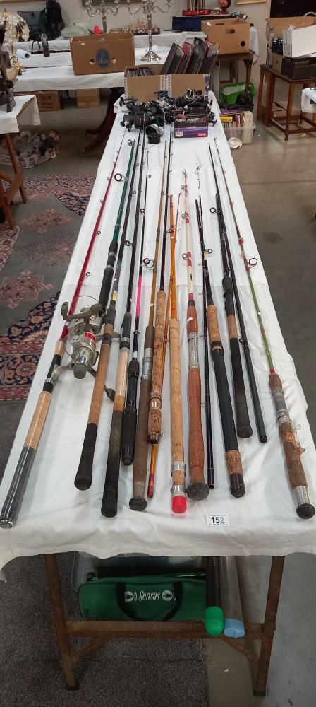 A good lot of fishing rods and fishing reels COLLECT ONLY