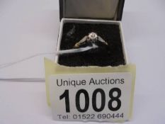 An 18ct gold ring set diamond, size L, 1.7 grams.