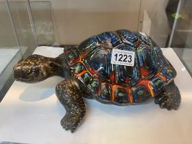 A signed hand painted tortoise by Anita Harris