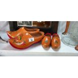 A pair of hand painted vintage Holland Dutch wooden clogs