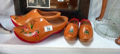 A pair of hand painted vintage Holland Dutch wooden clogs