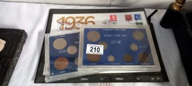 Great Britain year type set GVR with silver coins and a G"R coinage set and 1936 year of the three