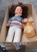 A vintage Lissi talking doll and a musical teddy (music plays but no movement)