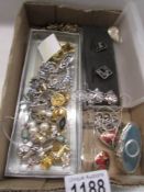 A mixed lot of earrings and cuff links.