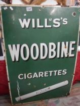 A Wills Woodbine enamel sign, COLLECT ONLY.