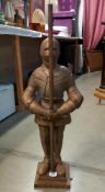 A metal suit of armour fireside companion set, (no utensils) COLLECT ONLY