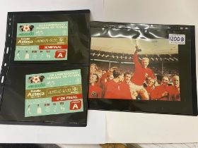 A signed Martin Peters World Cup picture and 2 Mexico 86 tickets for Quarter Final and Semi Final