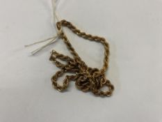 A 9ct gold rope chain 18" 7.4g