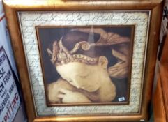 A large gilt framed classical print COLLECT ONLY