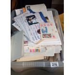 A box of stamps etc