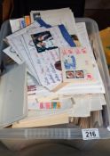 A box of stamps etc