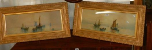 Two framed and glazed E S Weedon nautical watercolours, COLLECT ONLY.