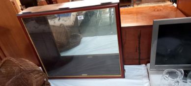 A mahogany effect display case, COLLECT ONLY