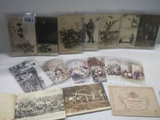 A mixed lot of postcards including war related.