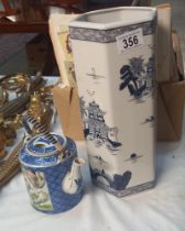 A chinese vase and kettle