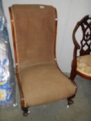 A mahogany cabriole leg nursing chair, COLLECT ONLY.