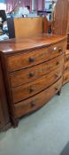 A Victorian mahogany bow front chest of drawers, COLLECT ONLY