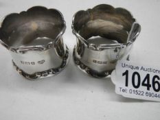 Two good quality silver napkin rings,
