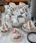 A selection of bone china tea sets