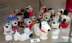 A quantity of Snoopy figures including pottery and MacDonalds