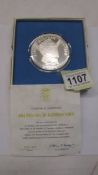 A 1974 4oz .925 silver Panama 20 Balboas coin with certificate.