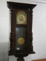 A Victorian mahogany Vienna wall clock, COLLECT ONLY.