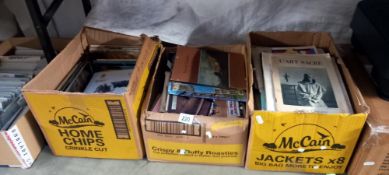 3 boxes of vintage booklets and travel books