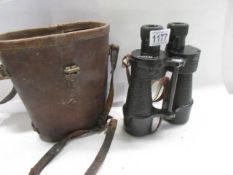 A cased pair of Bino Prism No.5 Mk 2A x 7 binoculars.