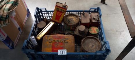 A quantity of vintage tins including tobacco, players, etc